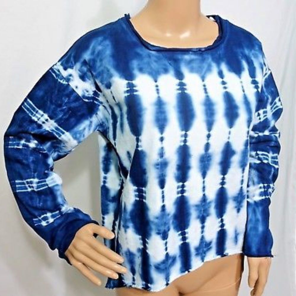 VICINITY WOMEN BLUE WHITE TIE DYE TOP